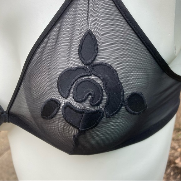 Express sheer bra floral applique sz Large - Picture 3 of 8
